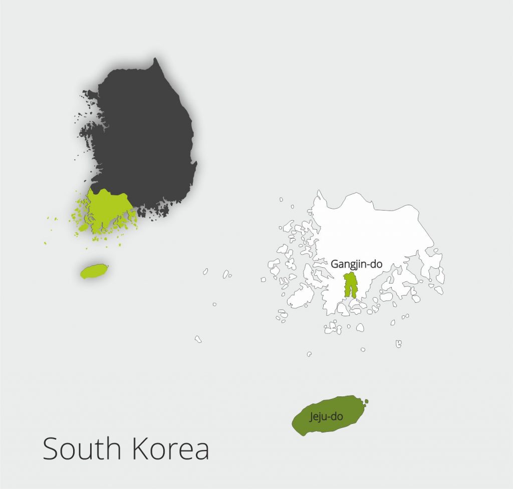 Teenanbaugebiete South Korea english